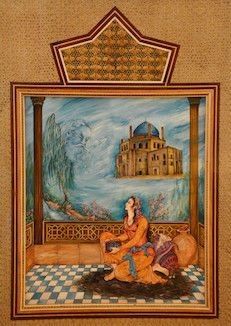 Persische Miniaturmalerei kaufen und Intarsien
